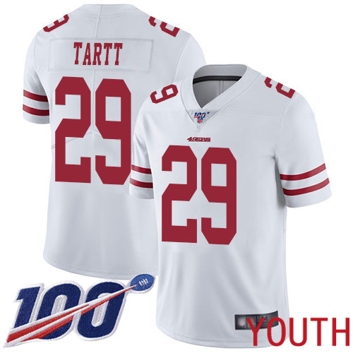 San Francisco 49ers Limited White Youth Jaquiski Tartt Road NFL Jersey 29 100th Season Vapor Untouchable